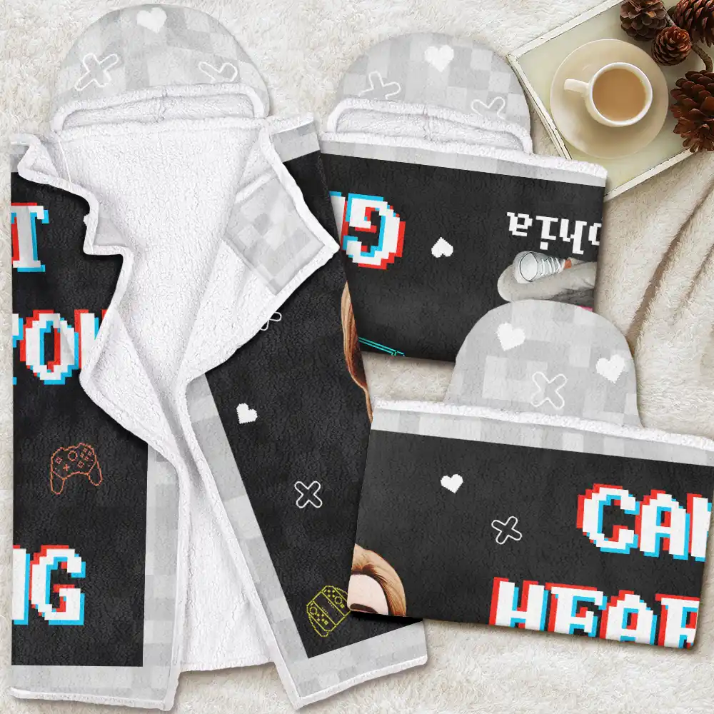 Gift For Kids,Gift For Son,Gift For Daughter,Happy,Dog Lovers,Cat Lovers - I'm Gaming Do Not Disturb - Personalized Wearable Hooded Blanket