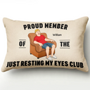 Gift For Father,Gift For Grandpa,Gift For Husband,Non-Eng,Vector,Humorous - I'm Just Resting My Eyes - Personalized Pillow