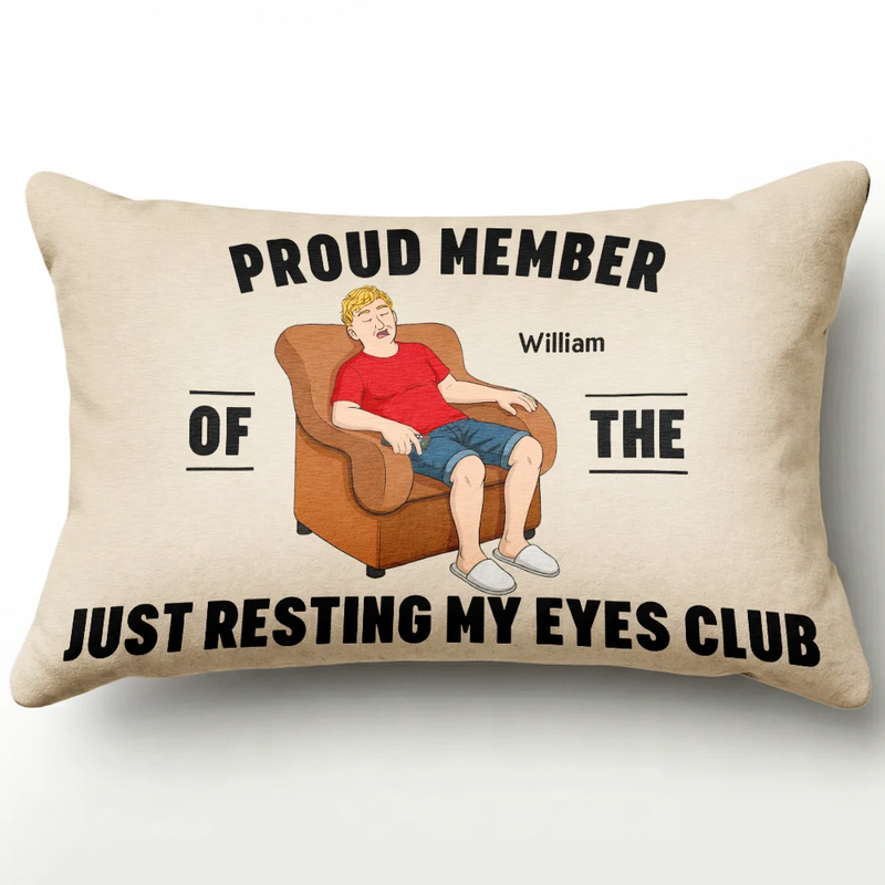 Gift For Father,Gift For Grandpa,Gift For Husband,Non-Eng,Vector,Humorous - I'm Just Resting My Eyes - Personalized Pillow