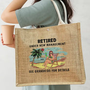 Retirement,Gift For Yourself,Happy,Beach - I'm Retired I Don't Have To - Personalized Jute Beach Bag