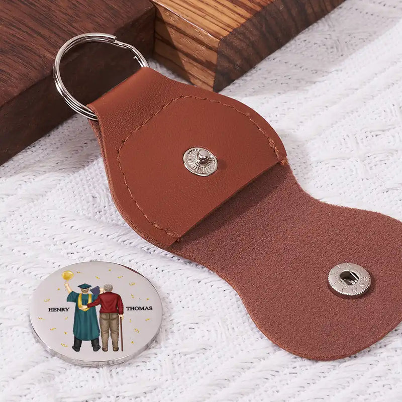 Graduation,Gift For Yourself,Gift For Daughter,Gift For Son,Memorial,Sad - I'm Walking Beside You Graduation Memorial - Personalized Leather Pocket Hug