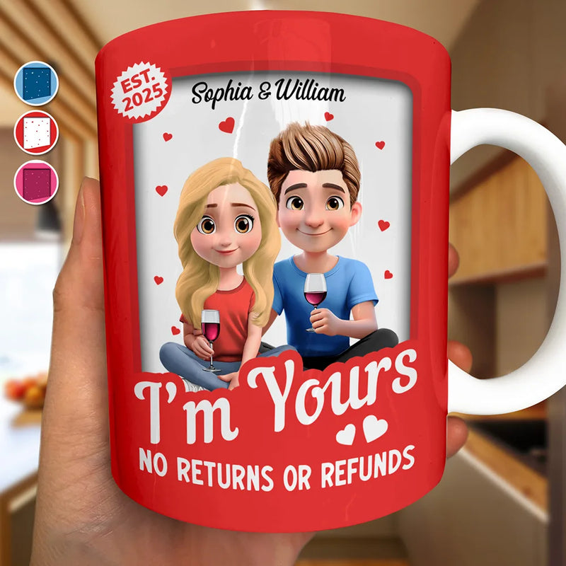 Gift For Couples, Gift For Husband, Gift For Wife, Gift For Boyfriend, Gift For Girlfriend, Love - I'm Yours No Returns Or Refunds Toy Box Couple - Personalized White Edge-to-Edge Mug