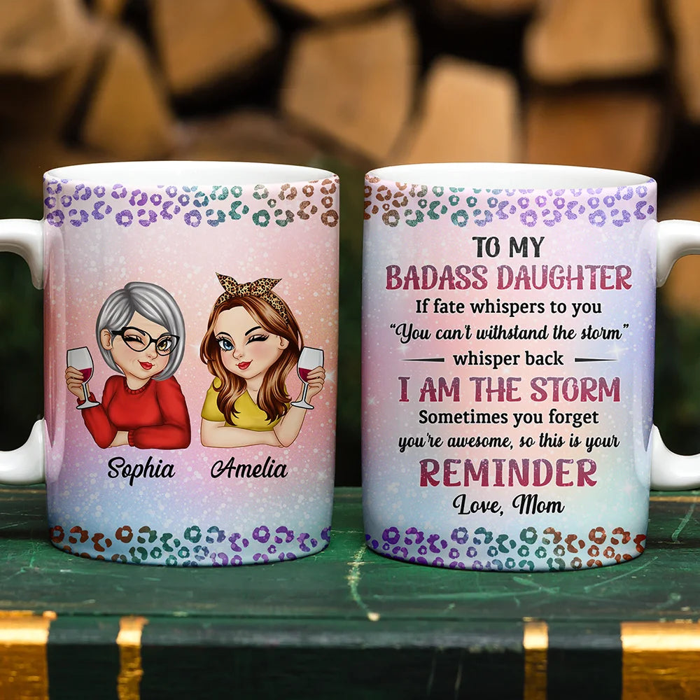 If Fate Whispers To You Daughter Granddaughter - Personalized White Edge-to-Edge Mug