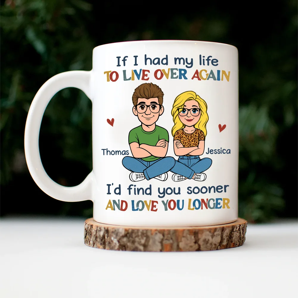 Gift For Couples,Gift For Husband,Gift For Boyfriend,Gift For Men,Old Couples,Love - If I Had My Life To Live Over Again Retro Couple - Personalized Mug