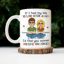 Gift For Couples,Gift For Husband,Gift For Boyfriend,Gift For Men,Old Couples,Love - If I Had My Life To Live Over Again Retro Couple - Personalized Mug