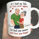 Gift For Couples,Old Couples,Gift For Husband,Gift For Wife,Love - If I Had My Life to Live Over Again Hugging Couple - Personalized Mug