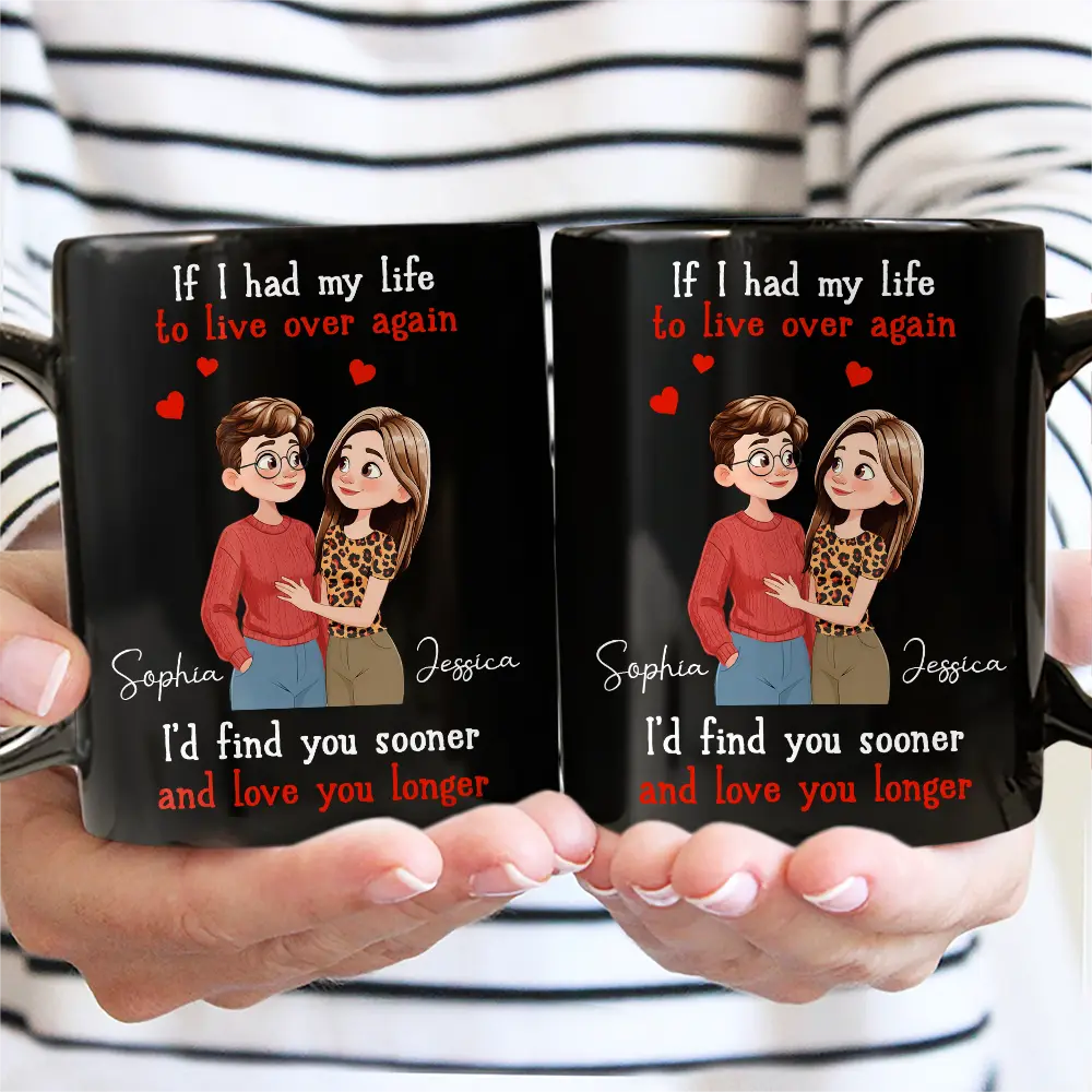Gift For Couples,Old Couples,Gift For Husband,Gift For Wife,Love - If I Had My Life to Live Over Again Hugging Couple - Personalized Mug