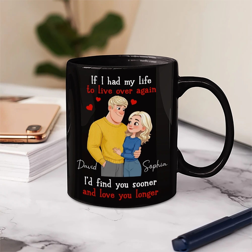Gift For Couples,Old Couples,Gift For Husband,Gift For Wife,Love - If I Had My Life to Live Over Again Hugging Couple - Personalized Mug