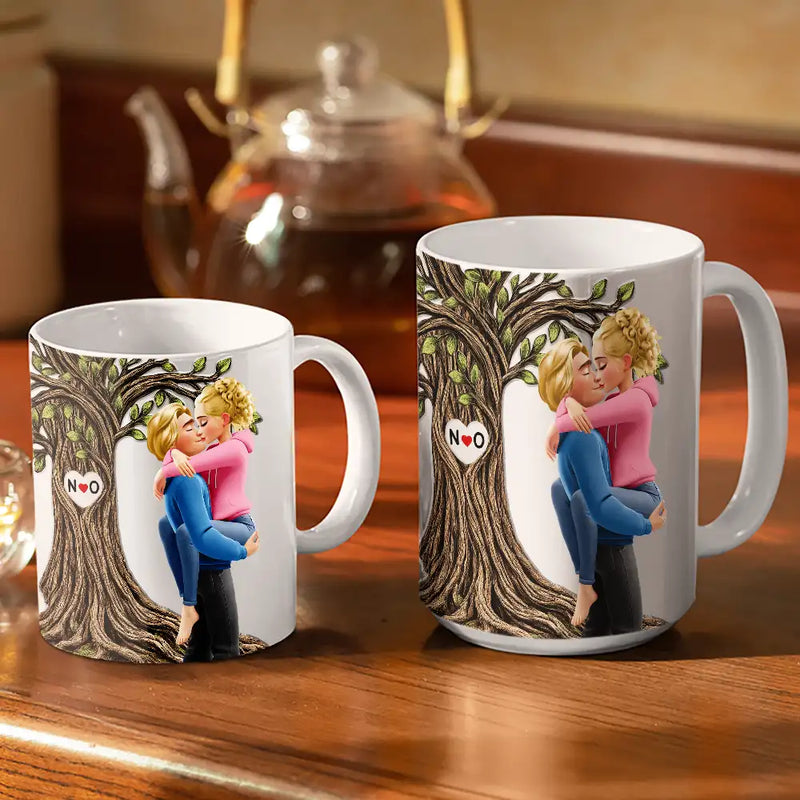 Gift For Couples, Gift For Husband, Gift For Wife, Gift For Boyfriend, Gift For Girlfriend, Happy - If I Have My Life To Life - Personalized White Edge-to-Edge Mug