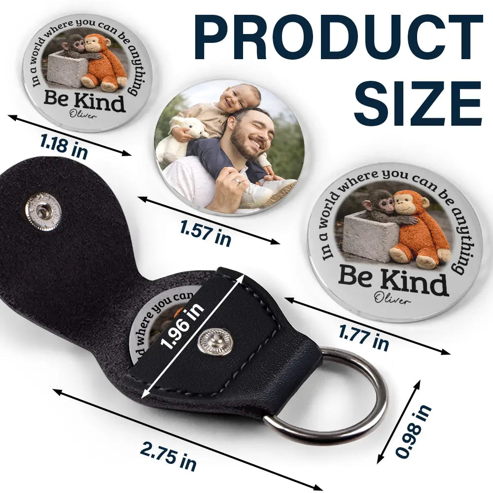 Punch Monkey,Gift For Yourself,Love,Gift For Bestie,Gift For Women,Gift For Men - In A World Where You Can Be Anything Be Kind - Personalized Leather Pocket Hug