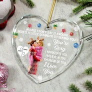 Love,Gift For Couples,Gift For Husband,Gift For Wife,Gift For Boyfriend,Gift For Girlfriend,Christmas - In Case I Don't Say It Enough 3D Kissing Couples - Personalized Heart Shaped Glass Ornament