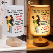 Love,Gift For Couples,Gift For Husband,Gift For Wife,Gift For Boyfriend,Gift For Girlfriend - In Case I Don't Say It Enough Couples - Personalized Fabric Lamp