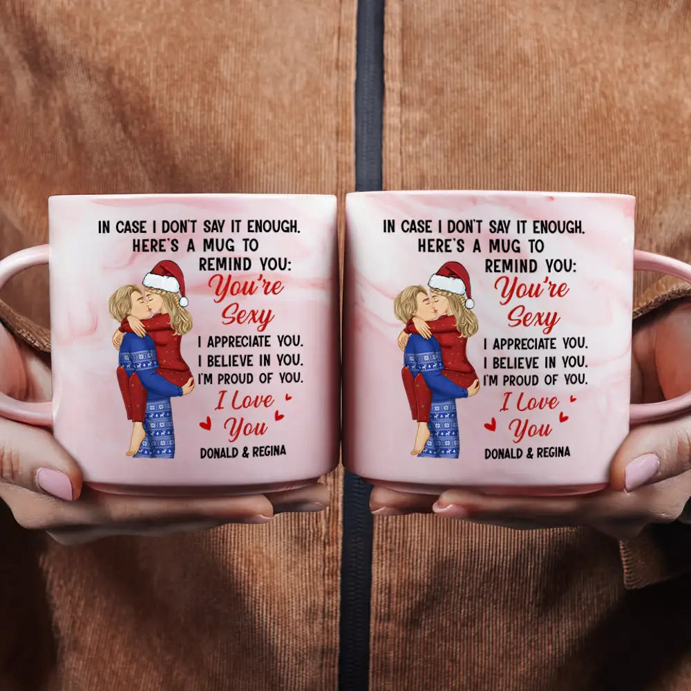 Love, Gift For Couples, Gift For Husband, Gift For Wife, Gift For Boyfriend, Gift For Girlfriend - In Case I Don't Say It Enough Couples - Personalized Marble Mug