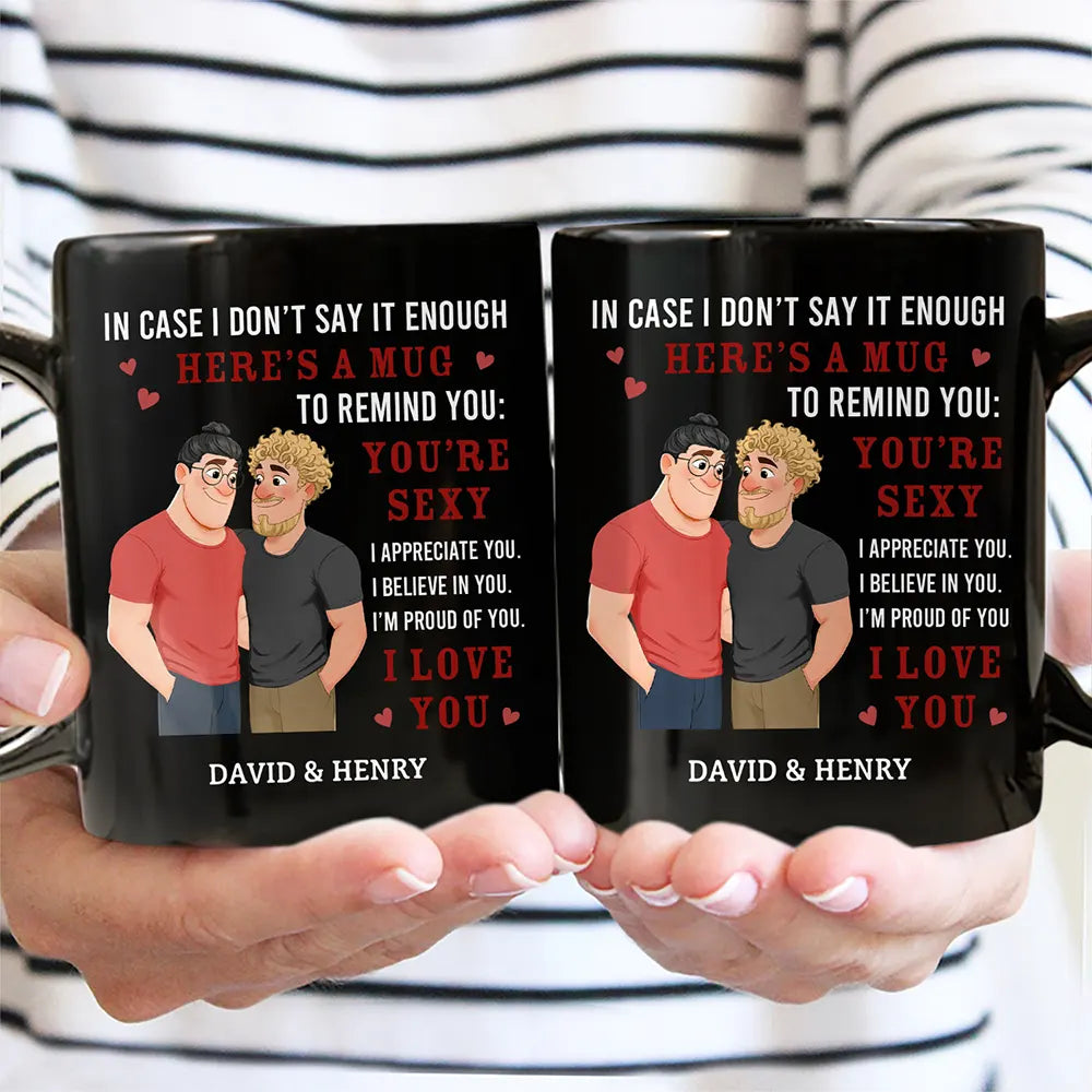 Gift For Couples,Gift For Wife,Gift For Girlfriend,Gift For Women,Old Couples,Gift For Boyfriend,Love - In Case I Don't Say It Enough Couples Animate Hugging Couple - Personalized Mug