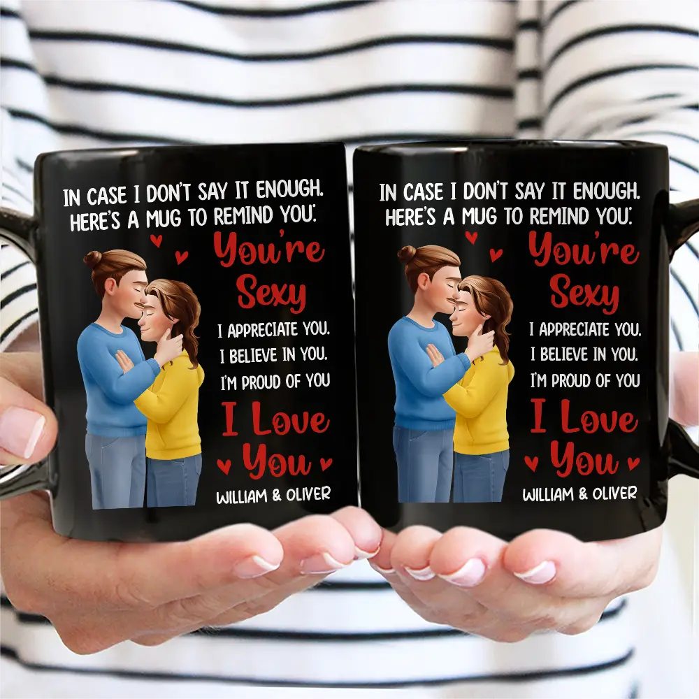 Gift For Couples,Gift For Husband,Gift For Wife,Gift For Boyfriend,Gift For Girlfriend,Old Couples,Love - In Case I Don't Say It Enough Forehead Kiss Couple - Personalized Mug