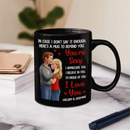 Gift For Couples,Gift For Husband,Gift For Wife,Gift For Boyfriend,Gift For Girlfriend,Old Couples,Love - In Case I Don't Say It Enough Forehead Kiss Couple - Personalized Mug