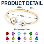 In Case You Need A Little Reminder - Personalized Gem Heart Cuff Bracelet
