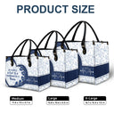 Gift For Grandma,Grandma - Grandkids,Grandma's Hobby,Happy - In The World Full Of Grandmas Toile De Jouy Heart Icon - Personalized Leather Bag