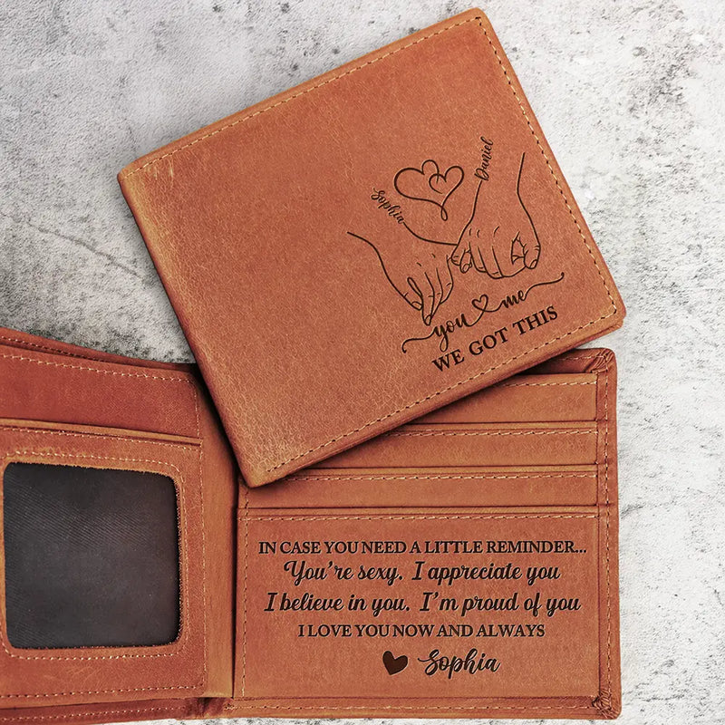 In Case You Need A Little Reminder - Personalized Engraved Leather Wallet