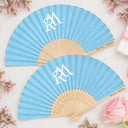 Grateful,Gift For Bestie,Wedding,Intertwined Monogram - Intertwined Monogram Initial Couple Name - Personalized Hand Folding Fans