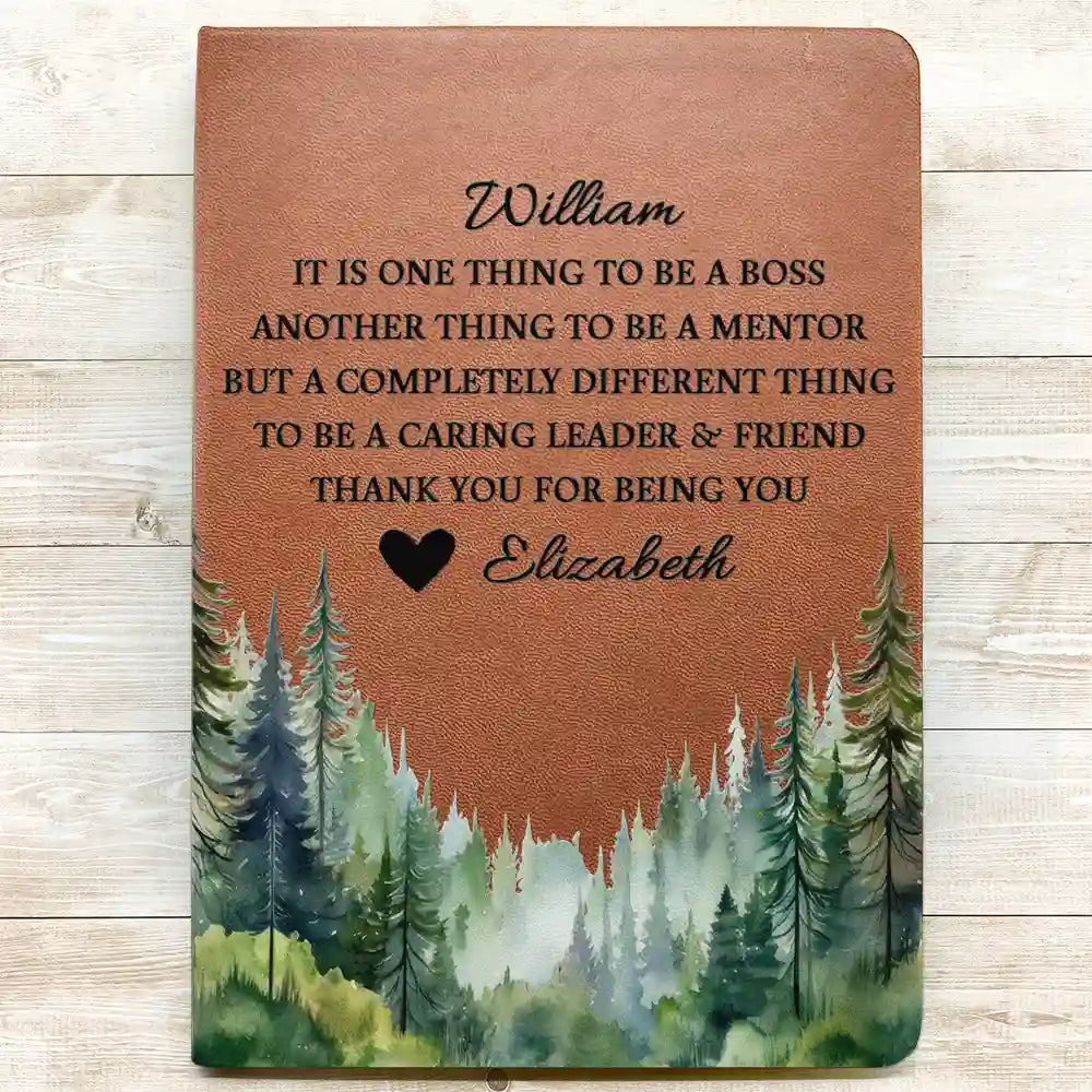 Gifts For Colleagues,Teacher,Happy - It Takes A Village Thanks You For Being A Part Of Us - Personalized Leather Journal