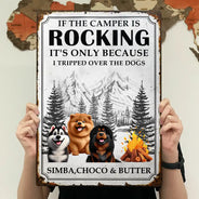 Pet Lovers,Pet Mom,Pet Dad,Camping,Campsite,Funny - It's Only Because I Tripped Over The Dog Funny Camping - Personalized Classic Metal Signs