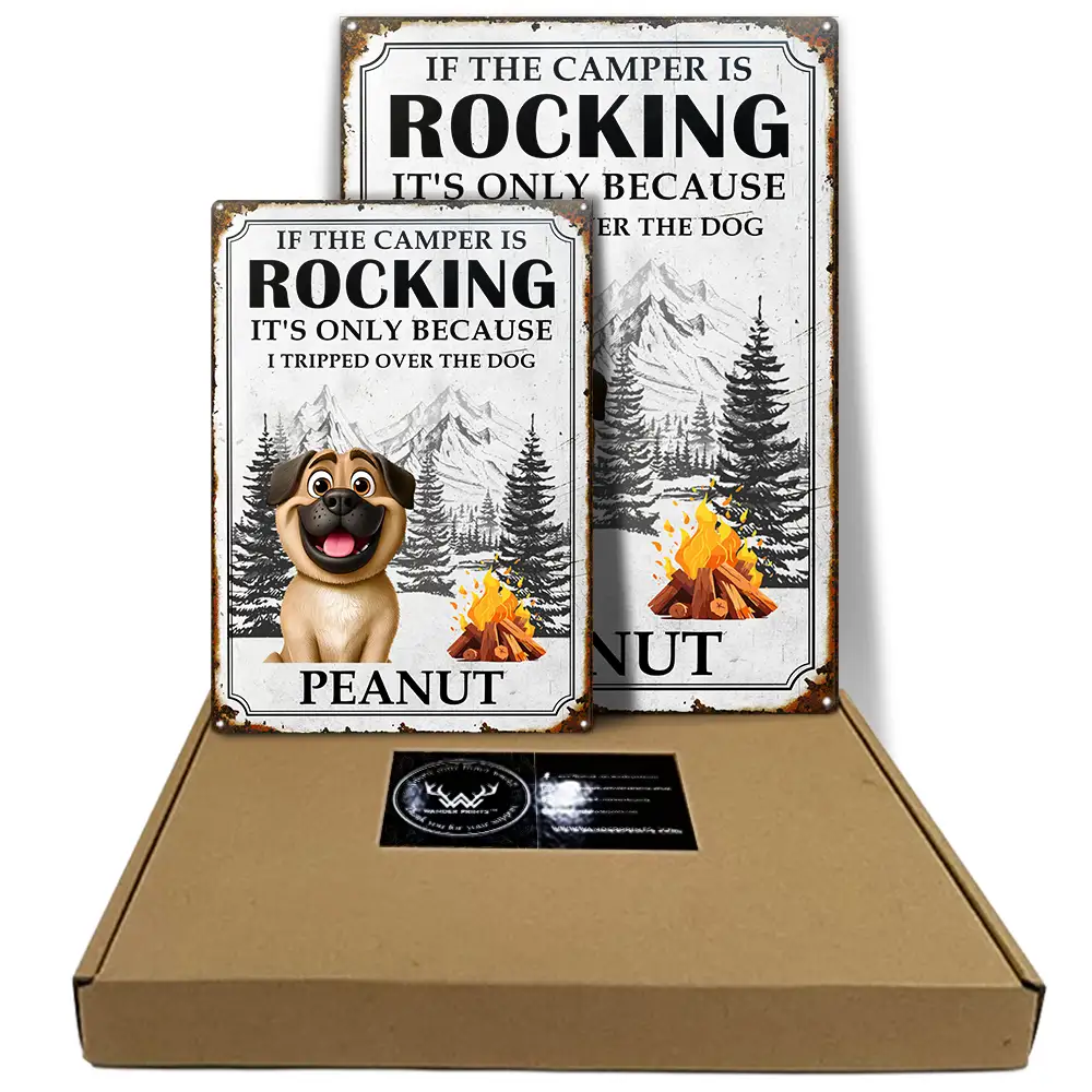 Pet Lovers,Pet Mom,Pet Dad,Camping,Campsite,Funny - It's Only Because I Tripped Over The Dog Funny Camping - Personalized Classic Metal Signs