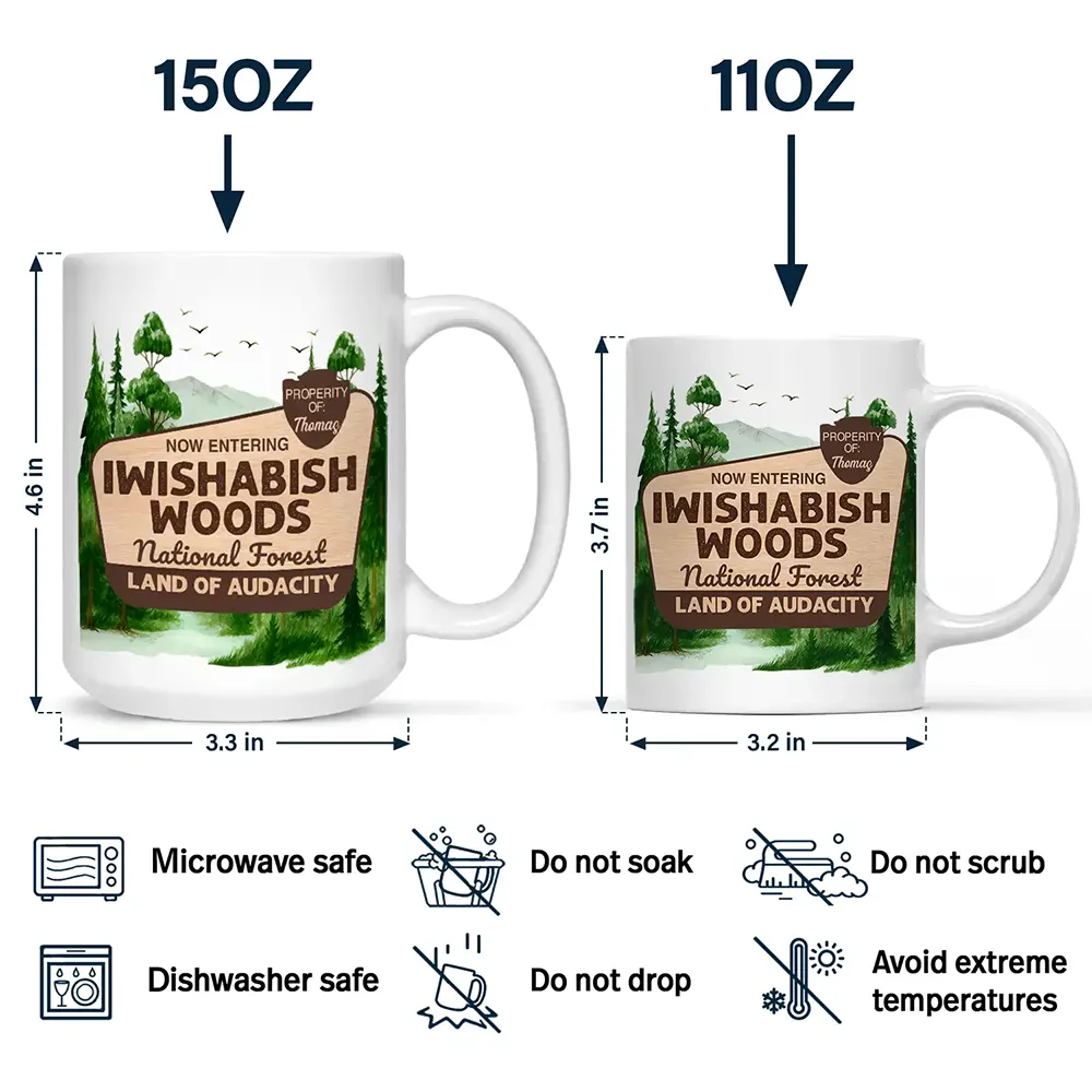 Camping, Campsite, Funny - Iwishabish Woods Camping - Personalized Mug