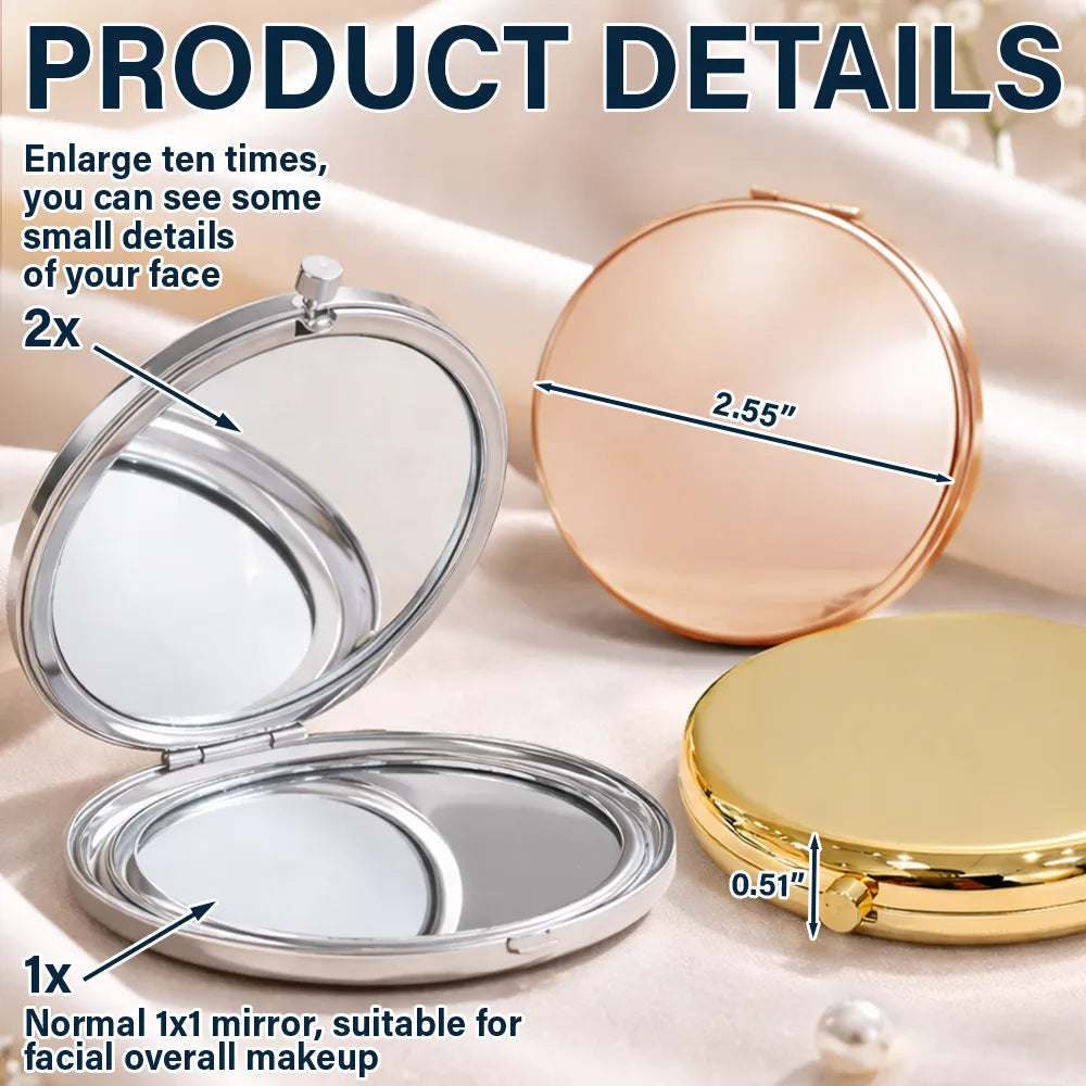 Gift For Grandma,Gift For Mother,Love,Happy - Grandma Mom Birth Flower Blooming In Love - Personalized Compact Mirror