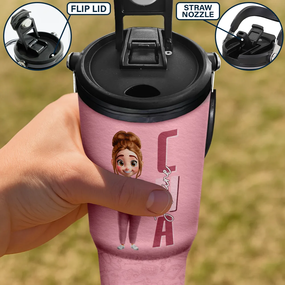 Nurse, Gift For Women, Gift For Men, Happy - Job Title 3D Effect Nurse - Personalized 30oz Tumbler With Handle
