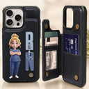 Nurse, Gift For Women, Gift For Men, Happy - Job Title 3D Effect Nurse - Personalized Leather Flip Wallet Phone Case