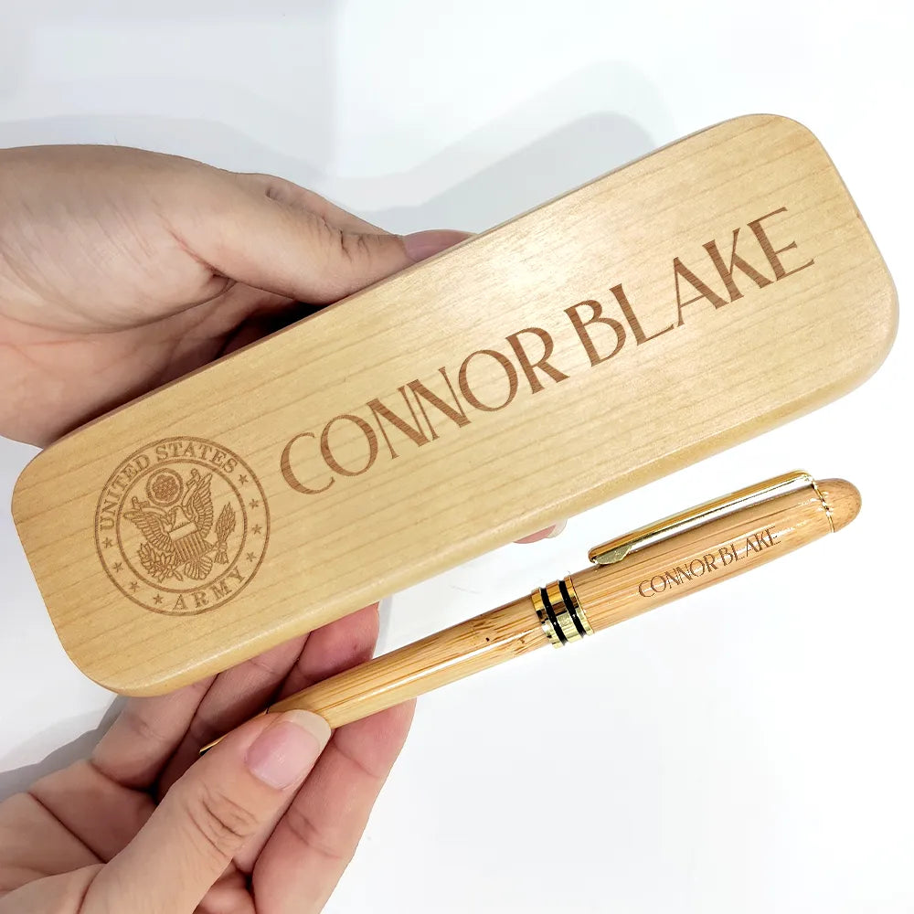 Nurse,Firefighter,Gift For Yourself,Happy - Job Title Nurse Lawyer Firefighter - Personalized Wooden Pen Set