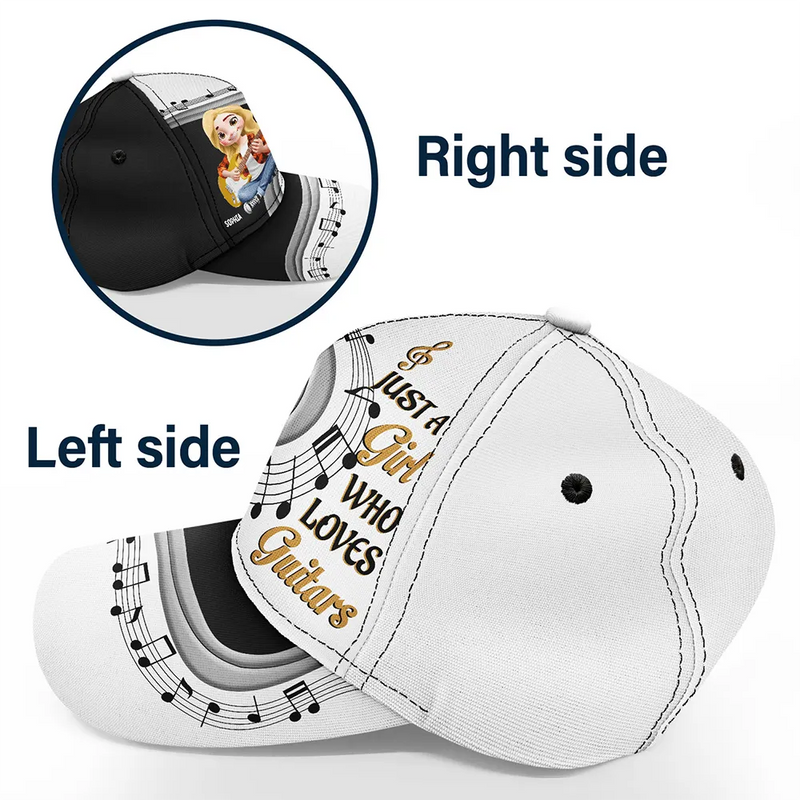 Guitar,Gift For Yourself,Funny - Just A Boy Girl Who Loves Guitars 3D Effect - Personalized Classic Cap