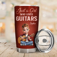 Gift For Women,Gift For Men,Gift For Yourself,Happy,Guitar - Just A Boy Who Loves Guitars - Personalized Tumbler
