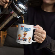 Gift For Father,Dad - Children,Happy - Just A Dad And His Girl 3D Cartoon - Personalized Mug