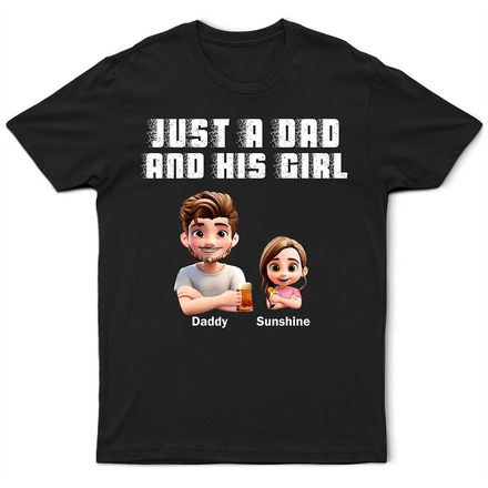 Just A Dad And His Girl Grunge Style - Personalized T Shirt