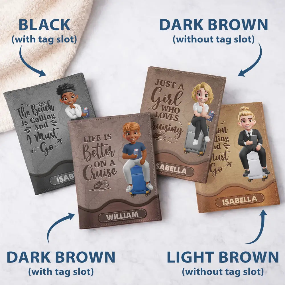 Gift For Yourself,Gift For Women,Gift For Men,Travel,Happy - Just A Girl Boy Who Loves Traveling - Personalized Leather Passport Holder