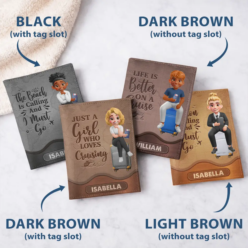 Gift For Yourself,Gift For Women,Gift For Men,Travel,Happy - Just A Girl Boy Who Loves Traveling - Personalized Leather Passport Holder