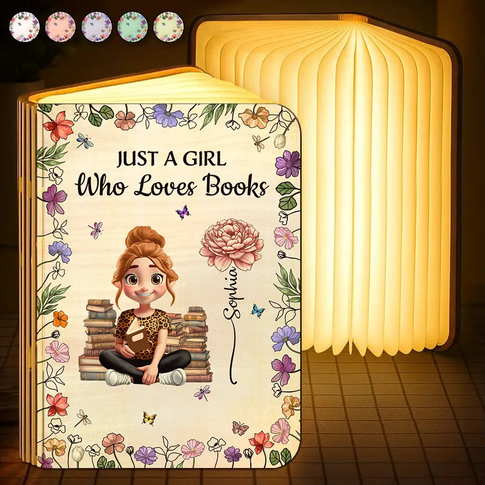 Just A Girl Who Love Reading - Personalized Book Lamp