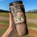 Reading, Gift For Yourself, Gift For Women, Happy - Just A Girl Who Loves Books - Personalized 30oz Tumbler With Handle