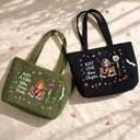 Happy,Gift For Wife,Gift For Girlfriend,Gift For Yourself,Gift For Women,Gift For Aunt,Gift For Mother,Gift For Grandma,Gift For Daughter,Gift For Sisters,Gift For Bestie,Reading - Just A Girl Who Loves Books - Personalized Corduroy Tote Bag