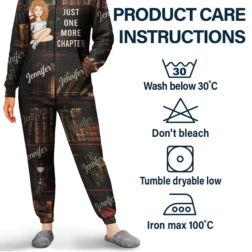 Just A Girl Who Loves Books - Personalized Overall Onesie Hooded Jumpsuit