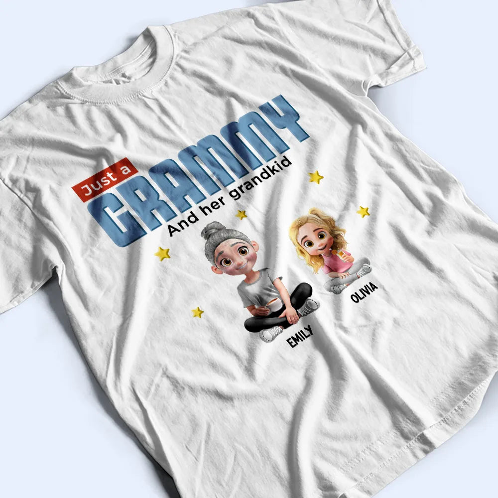 Gift For Grandma,Grandma - Grandkids,Family,Happy - Just A Grandma And Her Grandkids - Personalized T Shirt