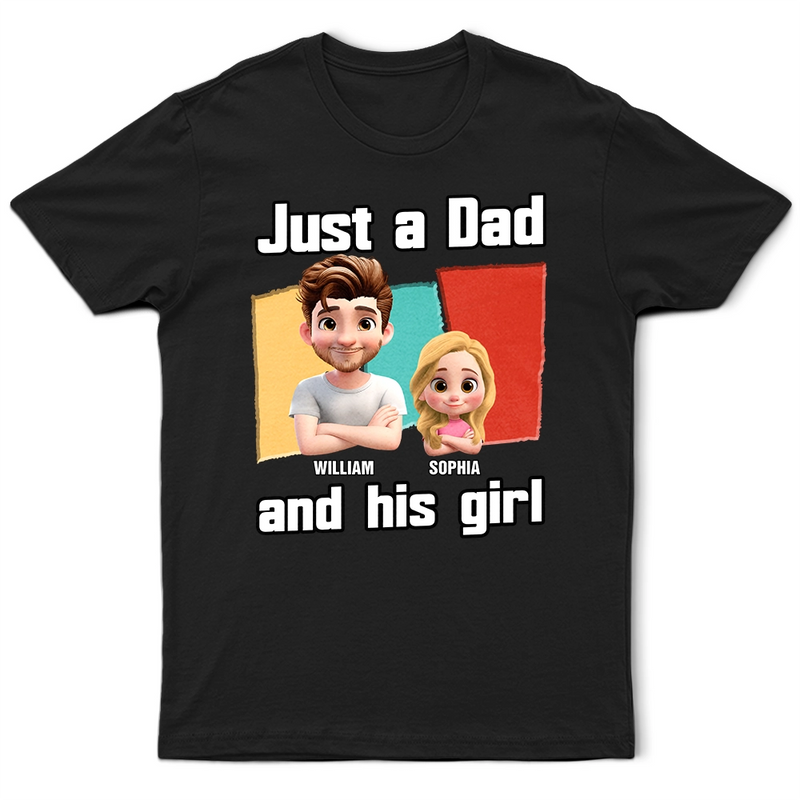 Gift For Father,Gift For Grandpa,Funny - Just A Grandpa Dad And His Girl Comic Style - Personalized T Shirt