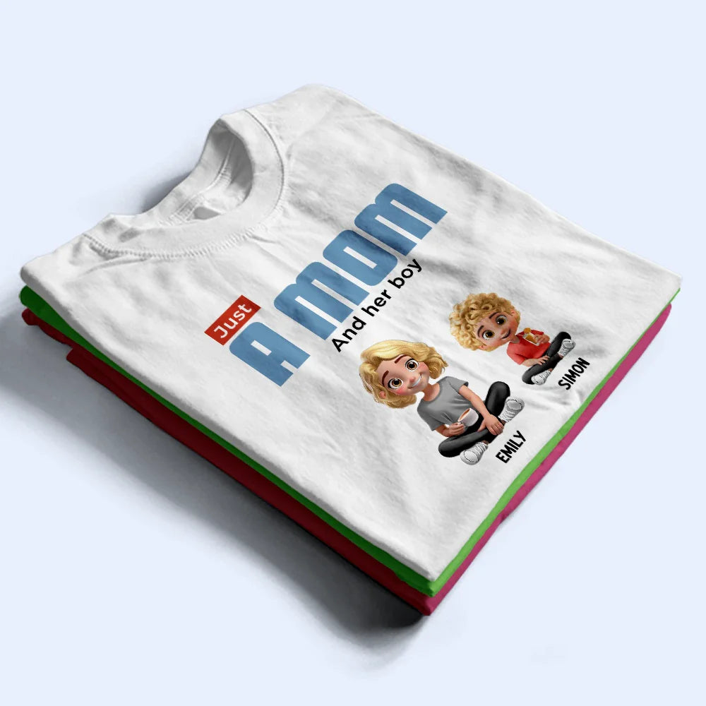 Gift For Mother, Mom - Children, Happy - Just A Mom And Her Kids - Personalized T Shirt