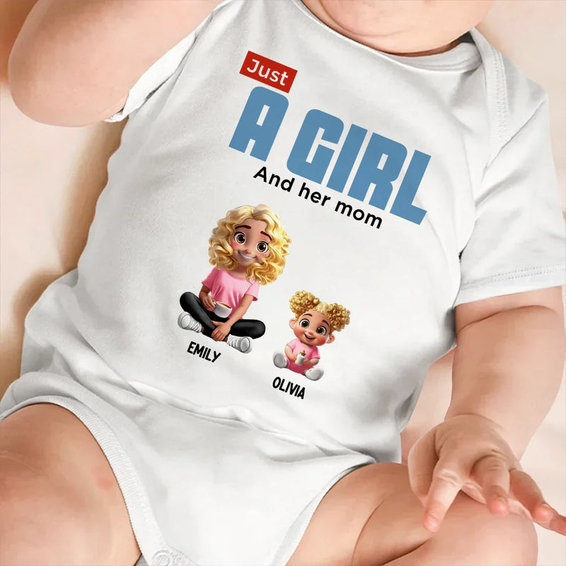 Just A Mom And Her Kids - Personalized T Shirt
