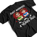 Gift For Couples,Gift For Husband,Gift For Wife,Gift For Boyfriend,Gift For Girlfriend,Funny,Old Couples - Just Married Many Years Ago Couple - Personalized T Shirt