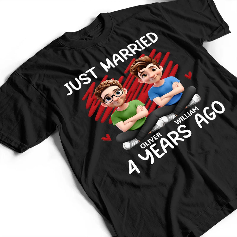 Gift For Couples,Gift For Husband,Gift For Wife,Gift For Boyfriend,Gift For Girlfriend,Funny,Old Couples - Just Married Many Years Ago Couple - Personalized T Shirt