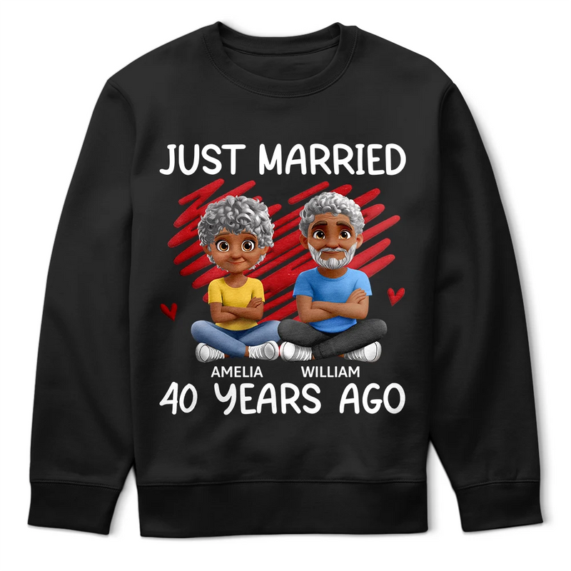 Gift For Couples,Gift For Husband,Gift For Wife,Gift For Boyfriend,Gift For Girlfriend,Funny,Old Couples - Just Married Many Years Ago Couple - Personalized T Shirt