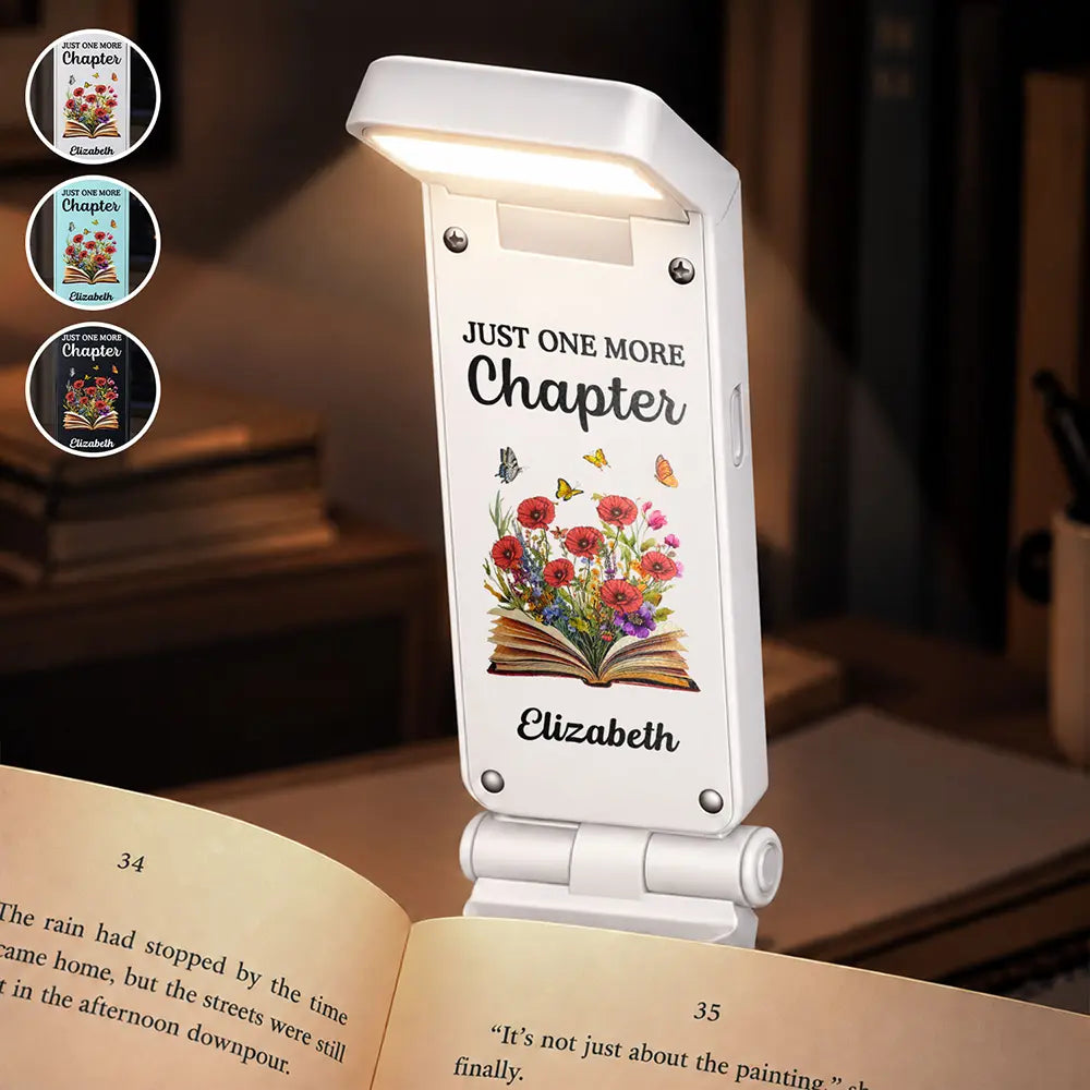 Just One More Chapter Bookish Gifts For Book Lovers - Personalized Book Light Clip